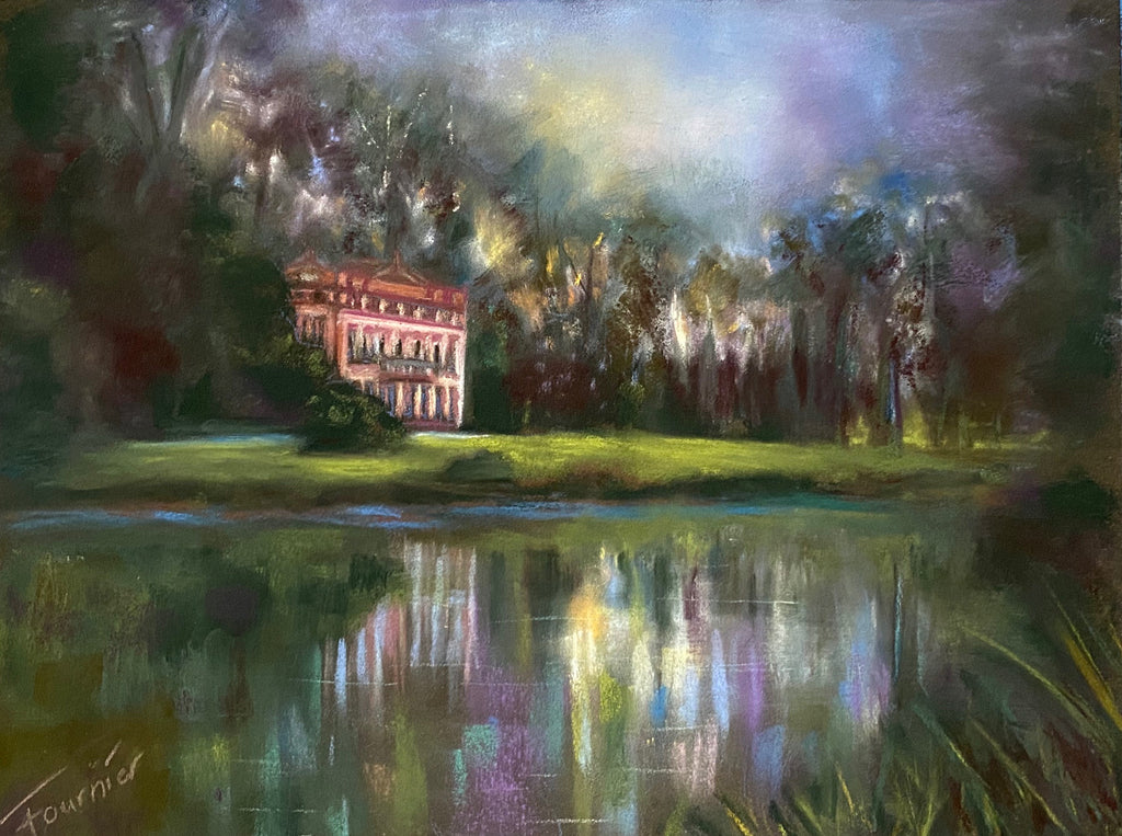 Schloss Schönbusch-Pastel 9"x12" Framed