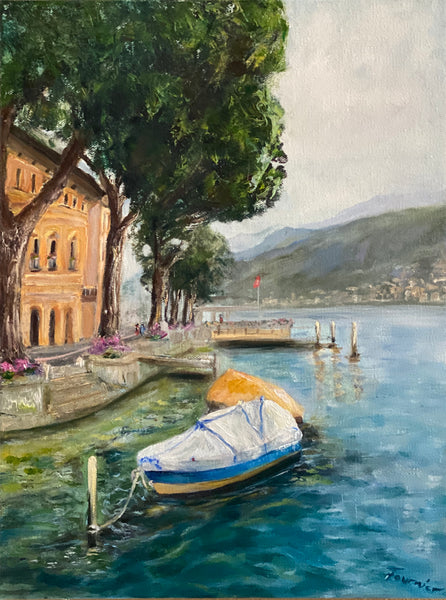 “Morcote”Oil on Belgian Linen 16"x12"Plein Air painting