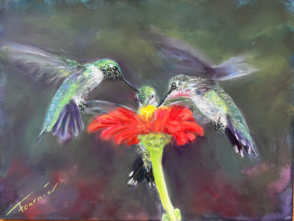 "Joyful" Pastel on Board-Framed 18"x15"Original Artwork