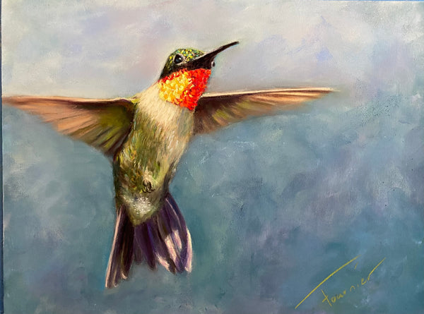 "Fly with me” 15"x18" Original Fine Art Pastel on Board-Framed