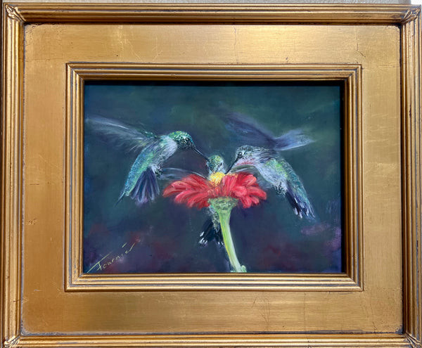 "Joyful" Pastel on Board-Framed 18"x15"Original Artwork